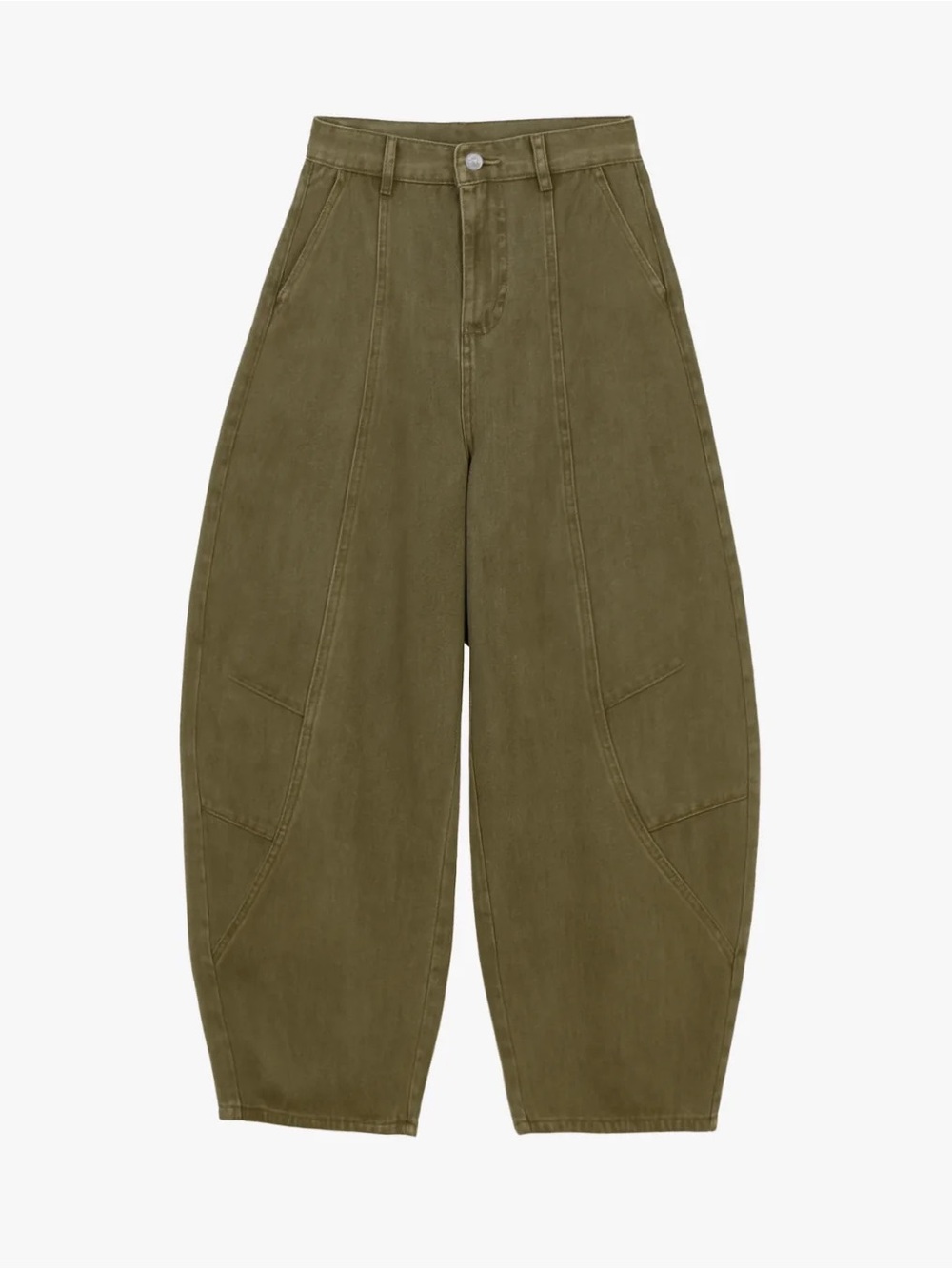 Olive Green women's  Wide-Leg Utility Pants
